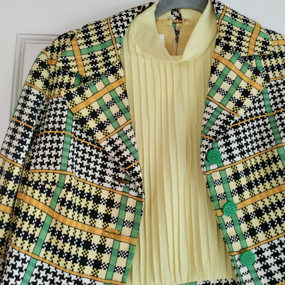 Vintage Plaid Skirt And Jacket Set - Picture 2 of 15